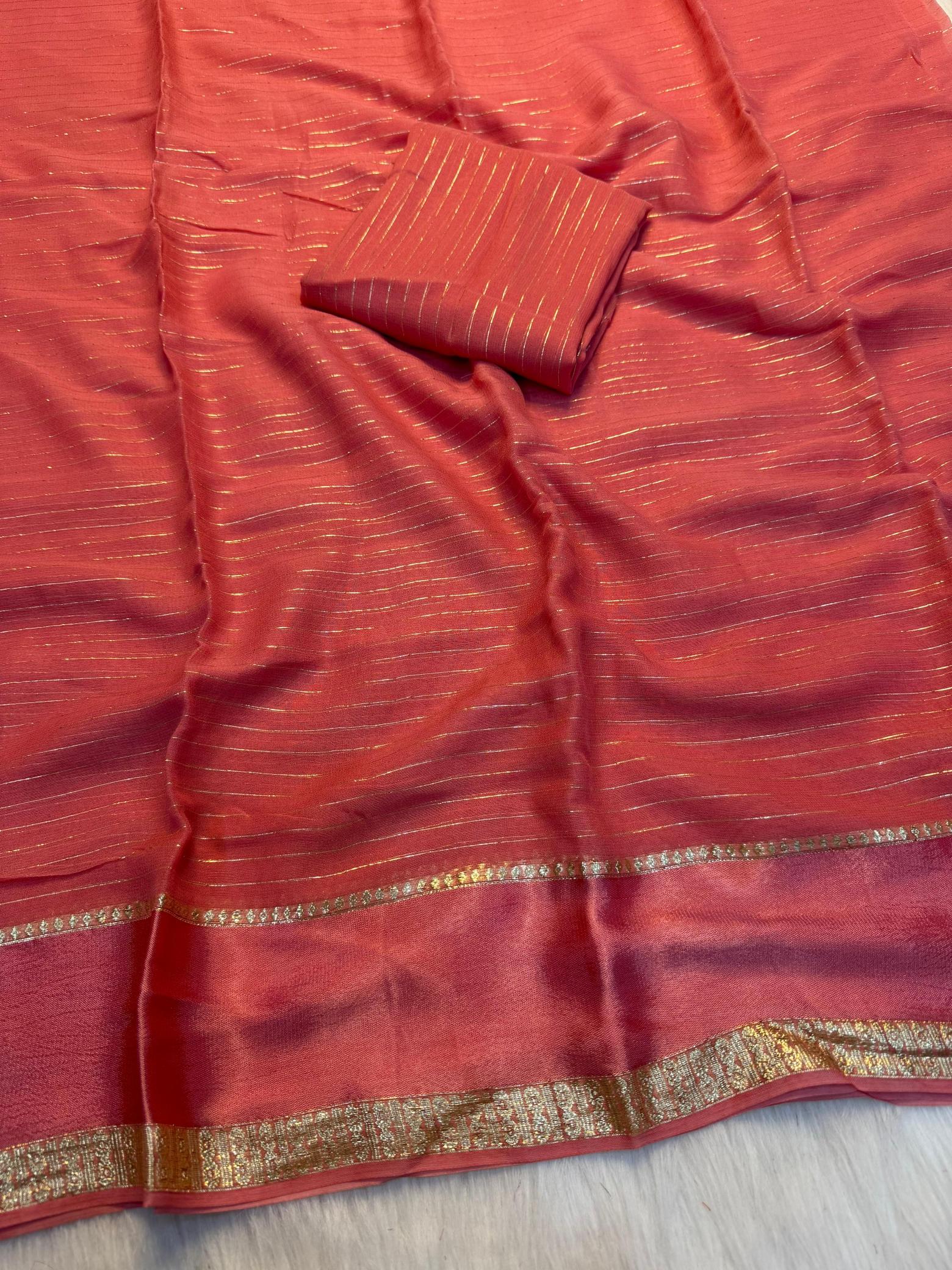 Dazira Viscose Georgette linning Saree wholesaler in Pune