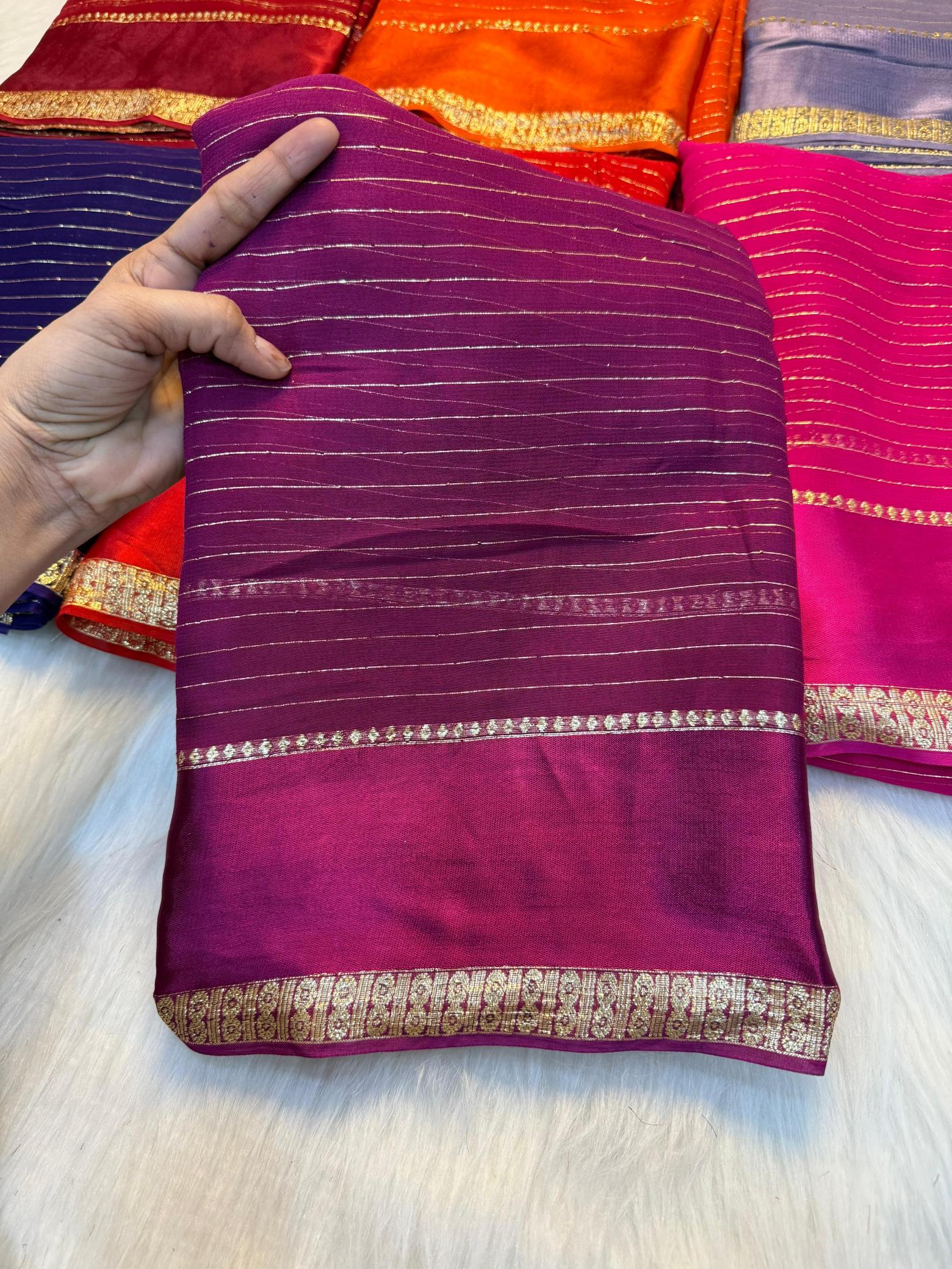 Dazira Viscose Georgette linning Saree wholesaler in Pune