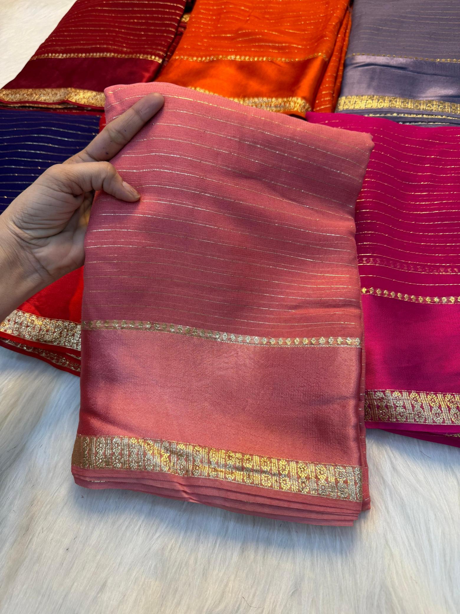 Dazira Viscose Georgette linning Saree wholesaler in Pune