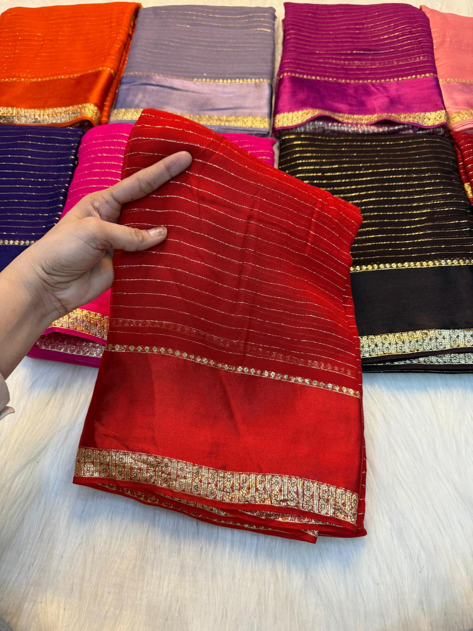 Dazira Viscose Georgette linning Saree wholesaler in Pune