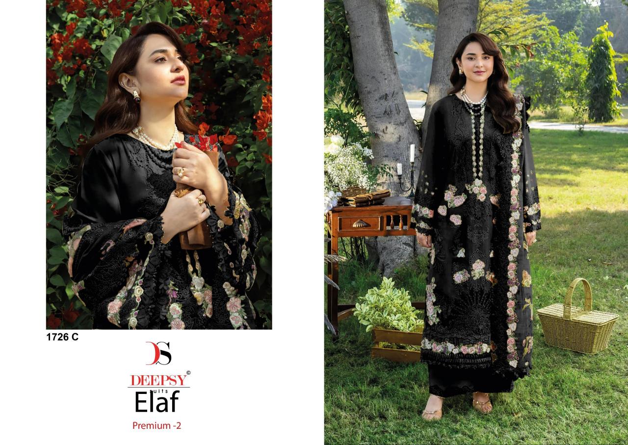 Deepsy Elaf Premium vol 2 d 1726 catalog wholesale market for pakistani suits in delhi