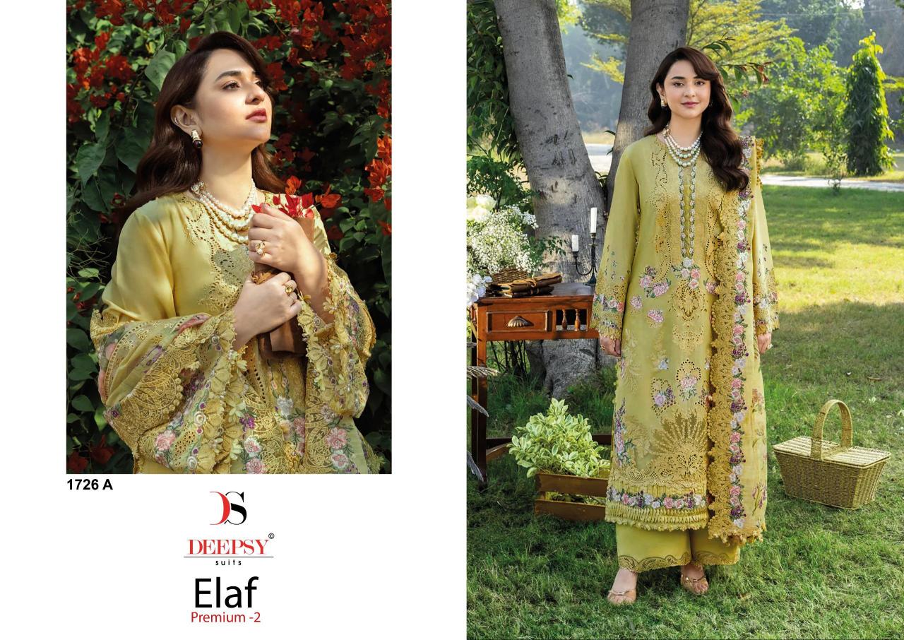 Deepsy Elaf Premium vol 2 d 1726 catalog wholesale market for pakistani suits in delhi