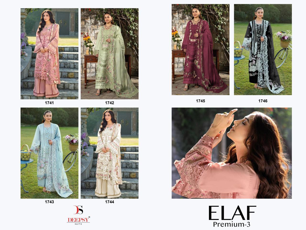 Deepsy Elaf Premium vol 3 catalog pakistani suits in wholesale price