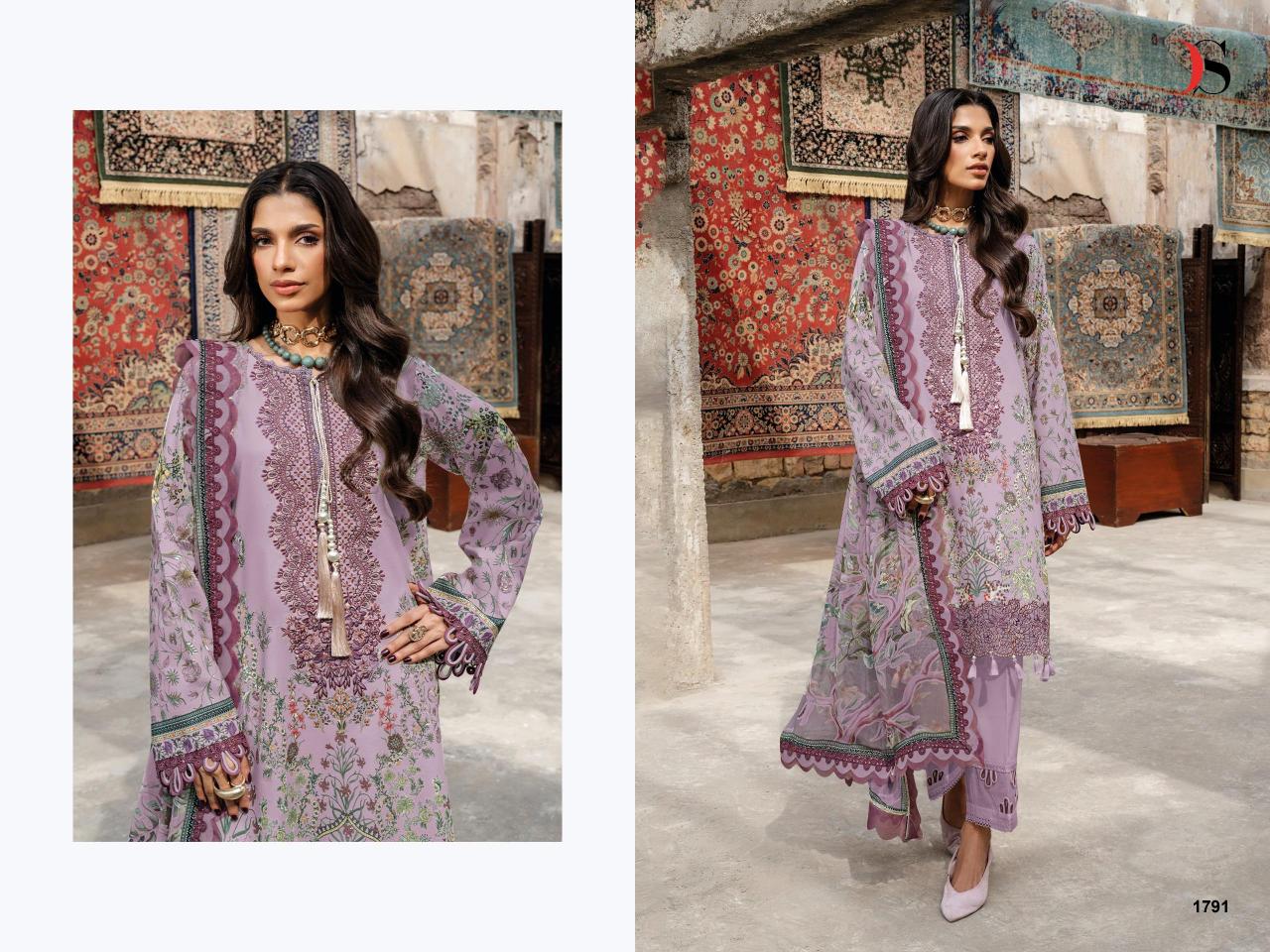 Deepsy Jade Bliss Lawn 25 Vol 5 catalog Chiffon Dupatta pakistani cotton suits wholesale