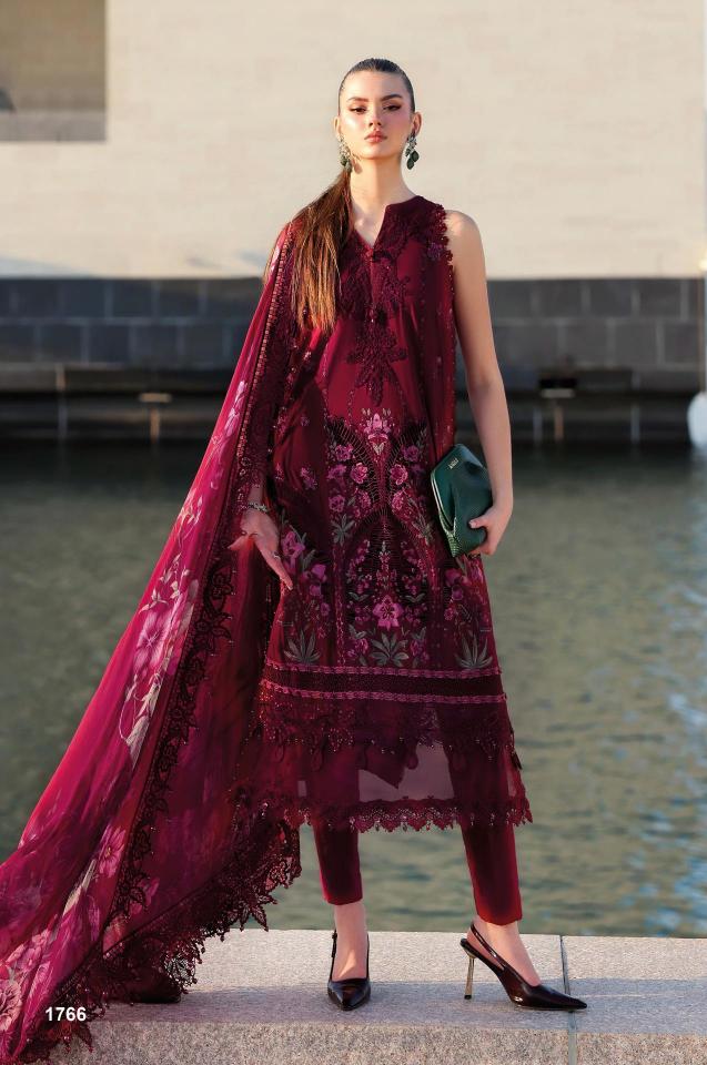 Deepsy Maria B Premium Embroidered vol 3 catalog chiffon duppatta pakistani suits wholesale in mumbai