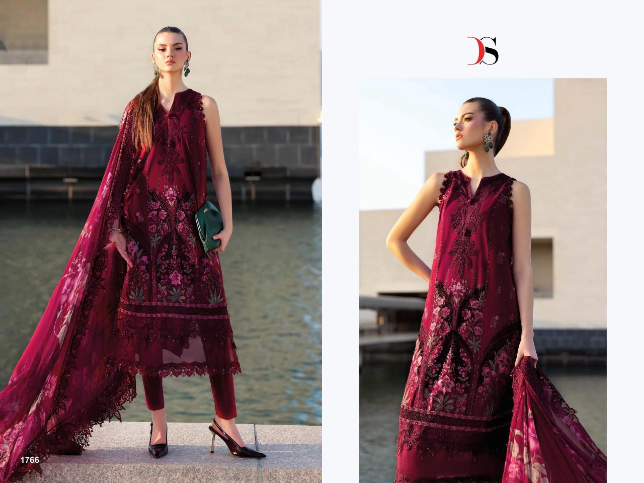 Deepsy Maria B Premium Embroidered vol 3 catalog chiffon duppatta pakistani suits wholesale in mumbai