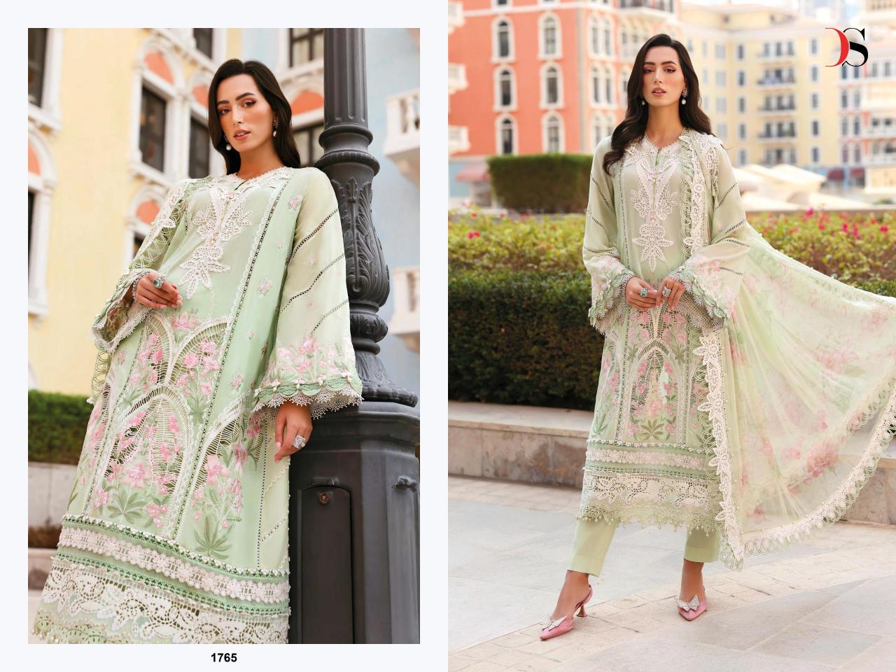 Deepsy Maria B Premium Embroidered vol 3 catalog chiffon duppatta pakistani suits wholesale in mumbai