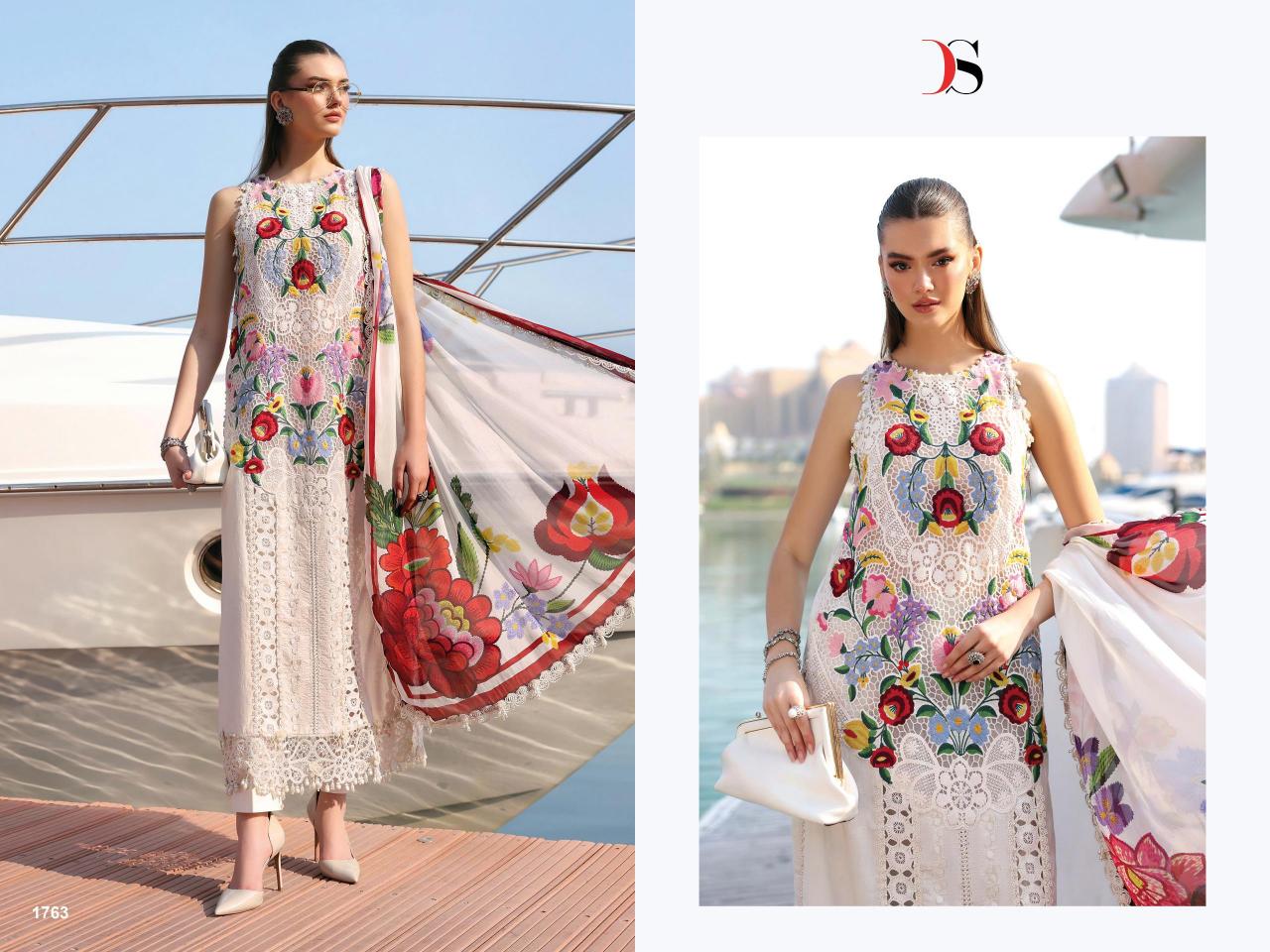 Deepsy Maria B Premium Embroidered vol 3 catalog chiffon duppatta pakistani suits wholesale in mumbai