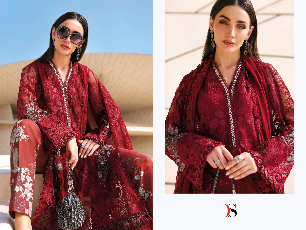 Deepsy Maria B Premium Embroidered vol 3 catalog cotton duppatta pakistani suits wholesale in surat