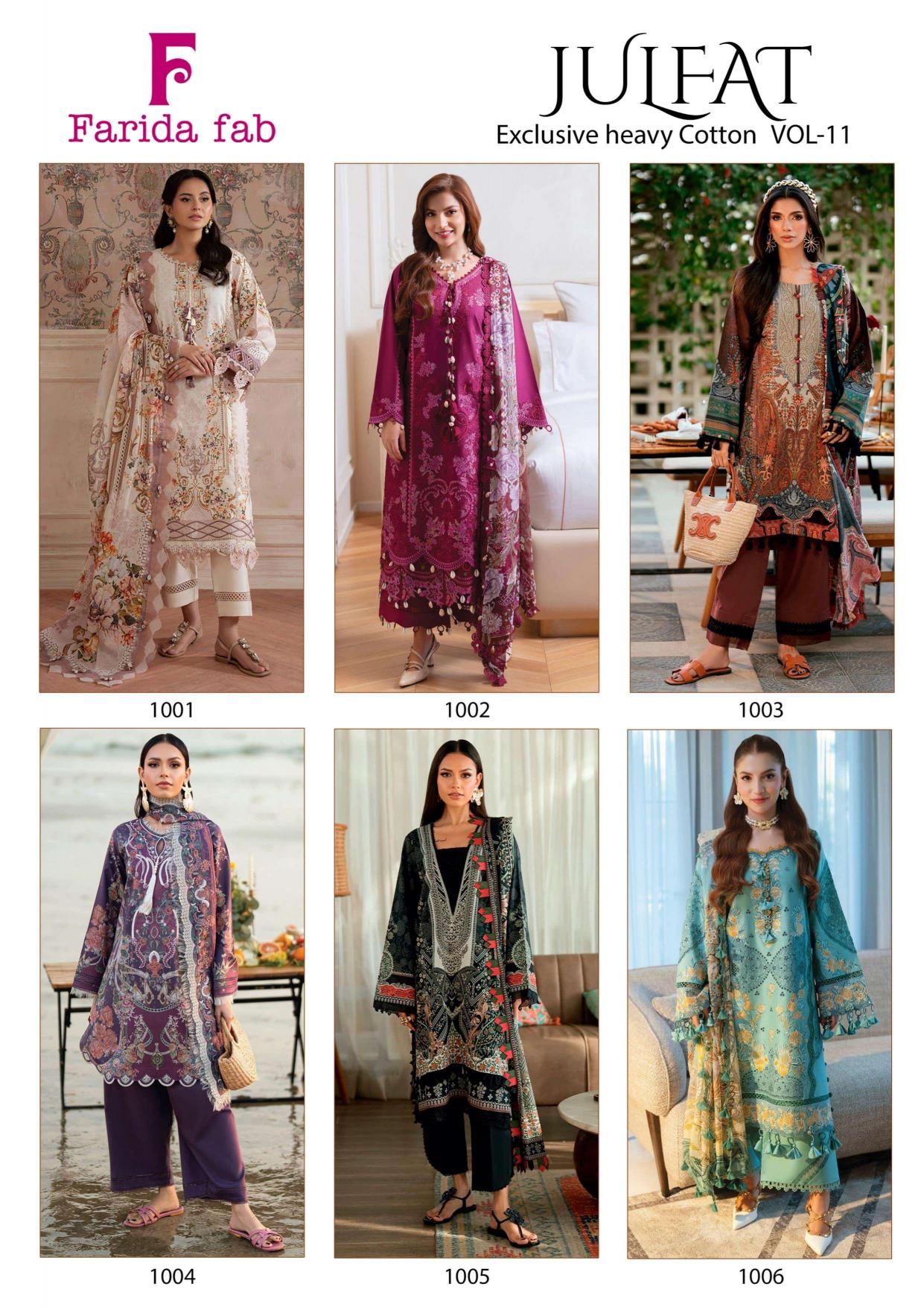 Farida Fab Julfat Vol-11 – Karachi Dress Material - Wholesale Catalog