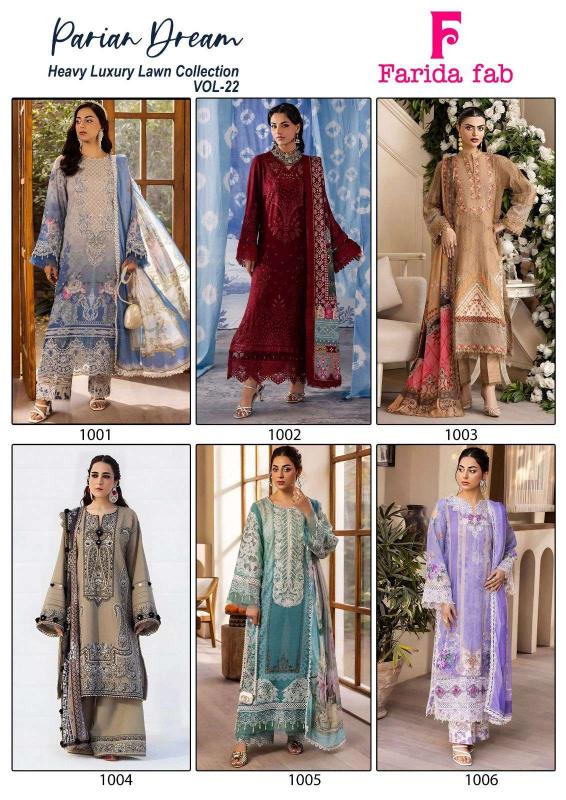 Farida Fab Parian Dream Vol-22 – Karachi Dress Material - Wholesale Catalog