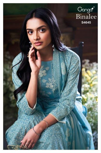 Ganga Binalee 4645 catalog unstitched salwar kameez wholesalers 