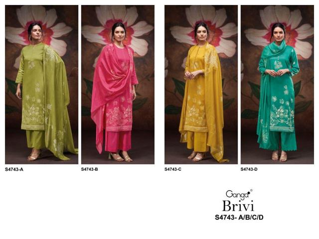 GANGA BRIVI 4743 Surat wholesale salwar kameez market