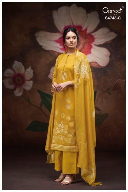 GANGA BRIVI 4743 Surat wholesale salwar kameez market