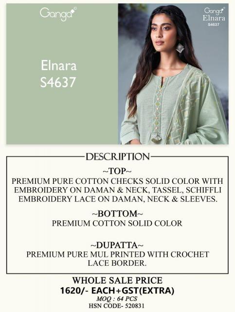 GANGA ELNARA 4637 Indian salwar kameez wholesale price