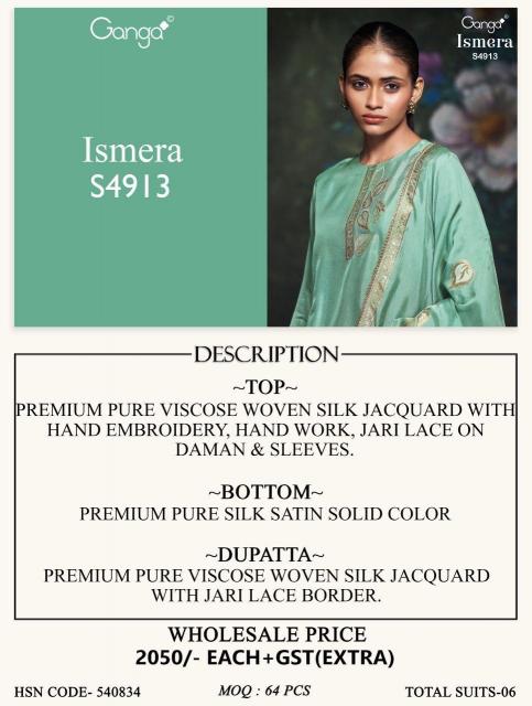 GANGA ISMERA 4913 Salwar kameez wholesale price in Delhi