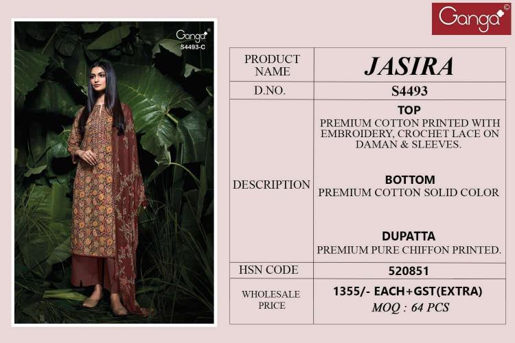 GANGA JASIRA 4493 Salwar kameez supplier