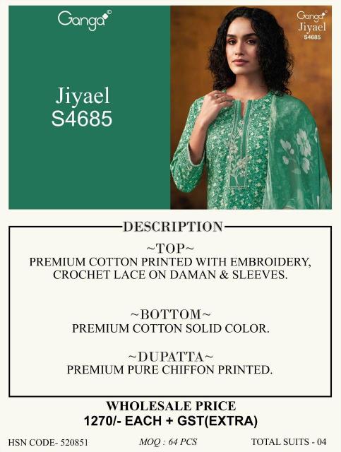 GANGA JIYAEL 4685 Buy wholesale salwar kameez