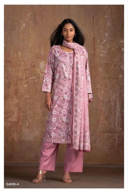 Ganga Qiana 4696 catalog wholesale unstitched salwar kameez suppliers 