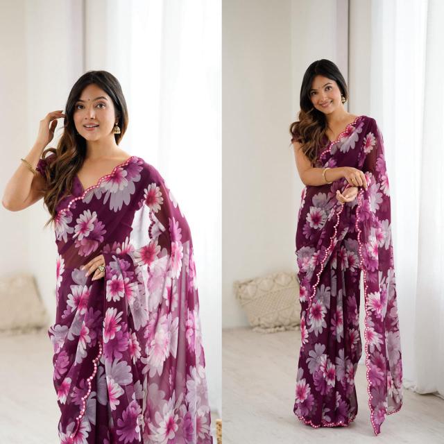 GC  GEORGETTE SILK Saree market in Gujarat