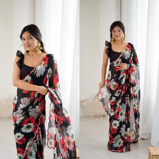 GC  GEORGETTE SILK Saree market in Gujarat