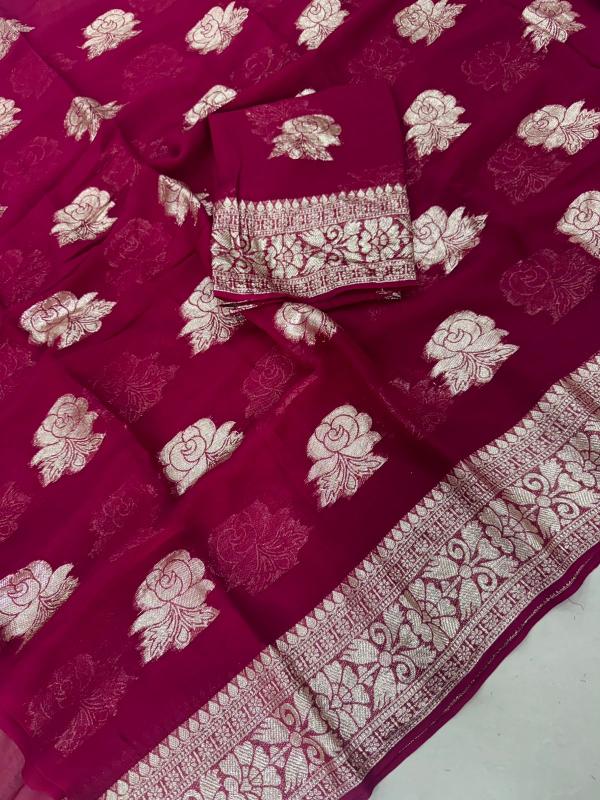 GULAB Georgette Saree manufacturers in Kolkata