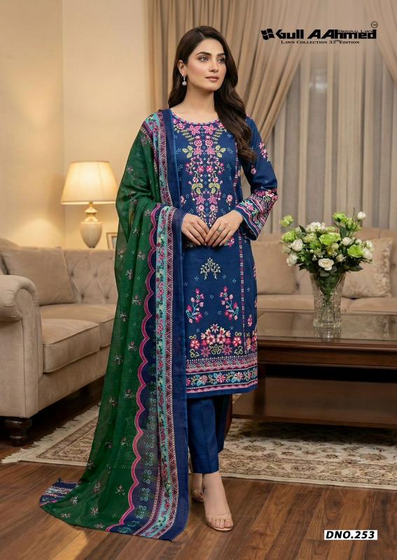 Gull Aahmed Lawn Vol-32 – Karachi Readymade Kurti Pant With Dupatta - Wholesale Catalog
