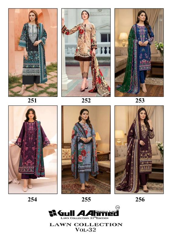 Gull Aahmed Lawn Vol-32 Wholesale salwar kameez suppliers