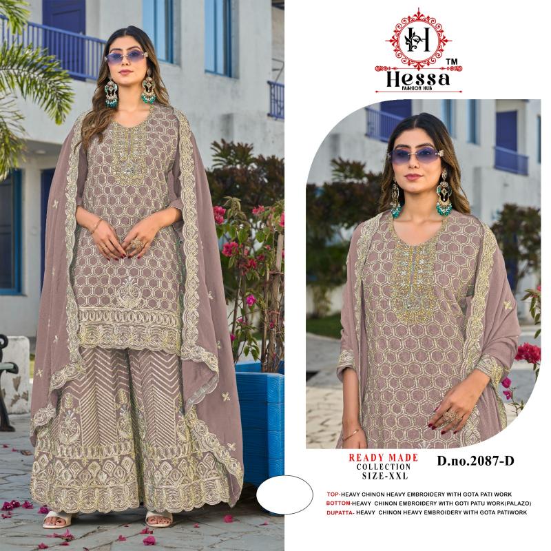 Hessa 2087 catalog wholesale pakistani suits in lucknow
