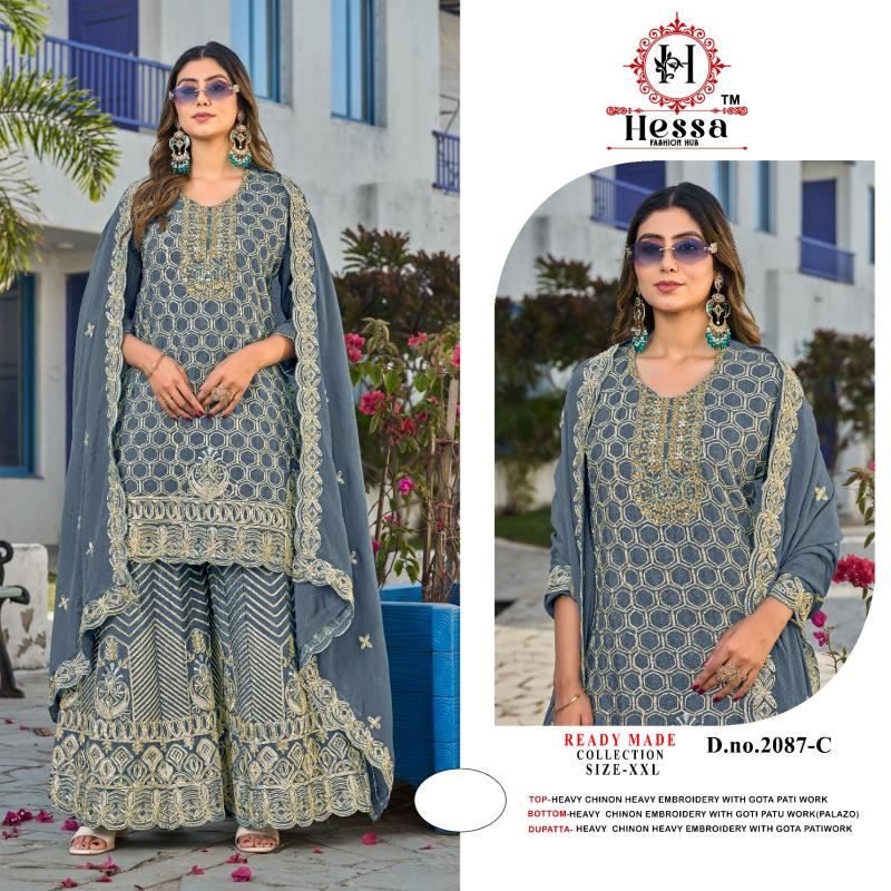 Hessa 2087 catalog wholesale pakistani suits in lucknow