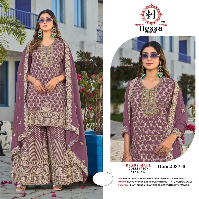 Hessa 2087 catalog wholesale pakistani suits in lucknow