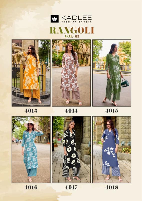 KADLEE Rangoli Vol 3 Latest kurti designs in Surat