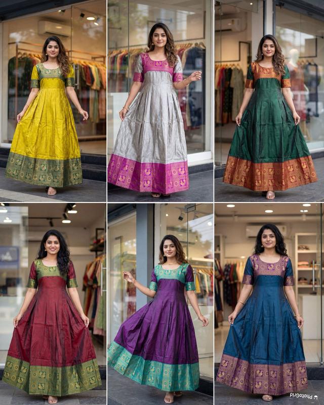 Kalyani Gown Lichi silk Kurti wholesale market in Delhi
