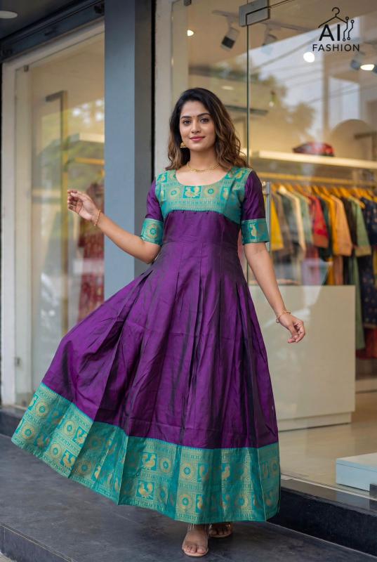 Kalyani Gown Lichi silk Kurti wholesale market in Delhi