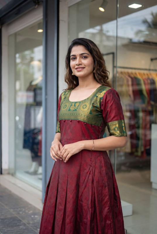 Kalyani Gown Lichi silk Kurti wholesale market in Delhi