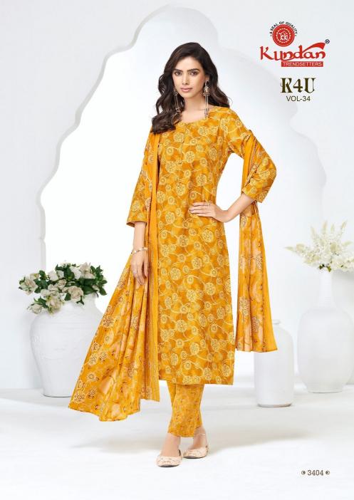 Kundan K4U Vol-34 – Kurti Pant With Dupatta - Wholesale Catalog