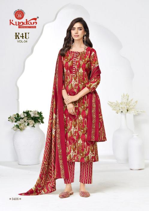 Kundan K4U Vol-34 – Kurti Pant With Dupatta - Wholesale Catalog