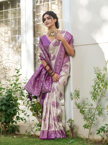 KUNDAN SILK by SHREE SHYAM FASHION fancy designer Soft SILK BLEND fabric saree wholesale with Fancy latkan