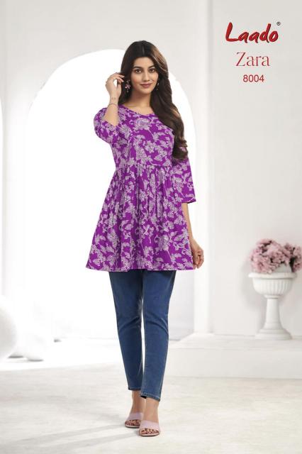 Laado Zara Vol-8 – Tunic Short Top With Flair - Wholesale Catalog