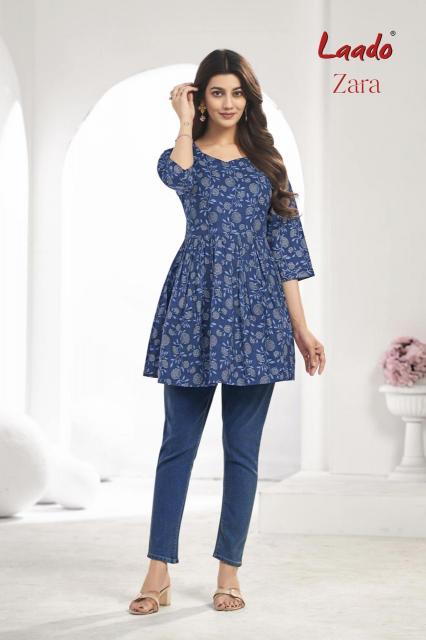 Laado Zara Vol-8 – Tunic Short Top With Flair - Wholesale Catalog