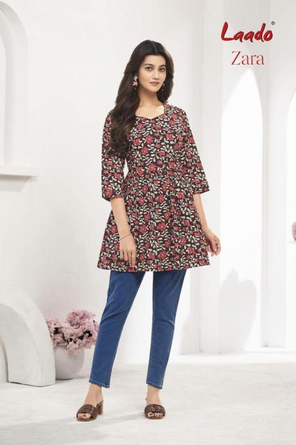 Laado Zara Vol-8 – Tunic Short Top With Flair - Wholesale Catalog