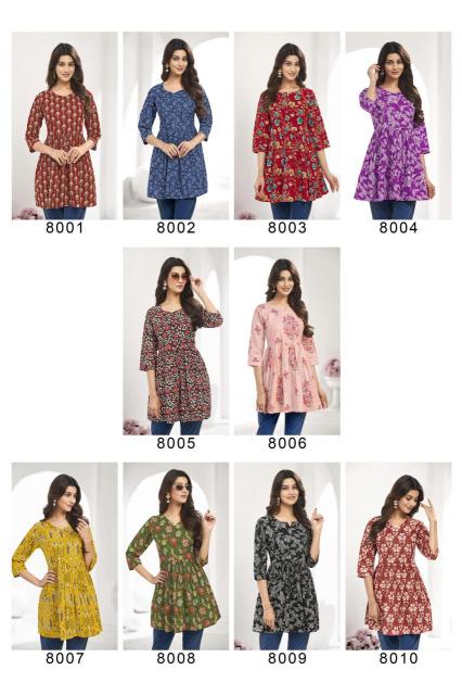 Laado Zara Vol-8 – Tunic Short Top With Flair - Wholesale Catalog