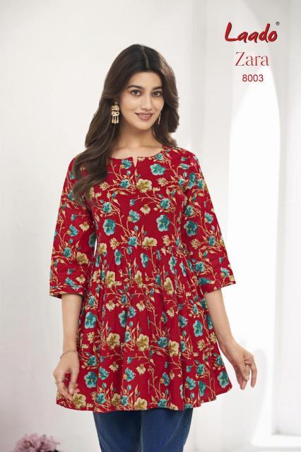 Laado Zara Vol-8 – Tunic Short Top With Flair - Wholesale Catalog