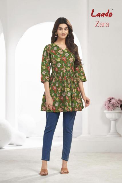Laado Zara Vol-8 – Tunic Short Top With Flair - Wholesale Catalog