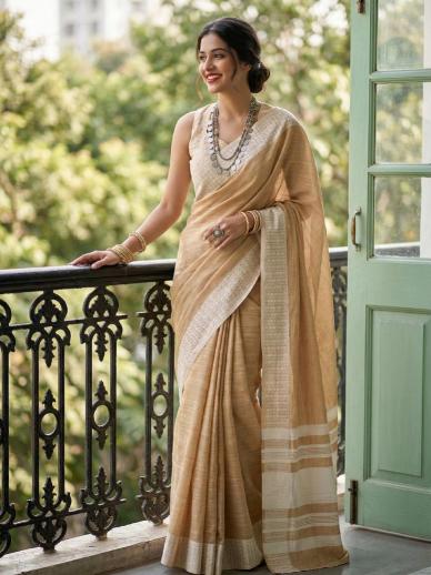 LINEN LOOMS VOL 2 by SHREE SHYAM FASHION fancy designer Soft LINEN COTTON fabric saree WITH LAKHNAVI BORDAR wholesale with Fancy latkan