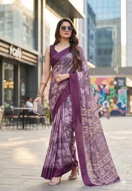 Meera Border Printed Saree wholesale distributors in Mumbai