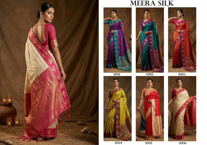 MEERA SILK by SHREE SHYAM FASHION fancy designer Soft Silk fabric WEDDING WEAR saree wholesale with Fancy latkan