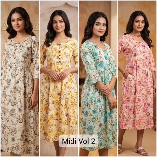 Midi Vol 2 Kurti wholesale market in Kolkata
