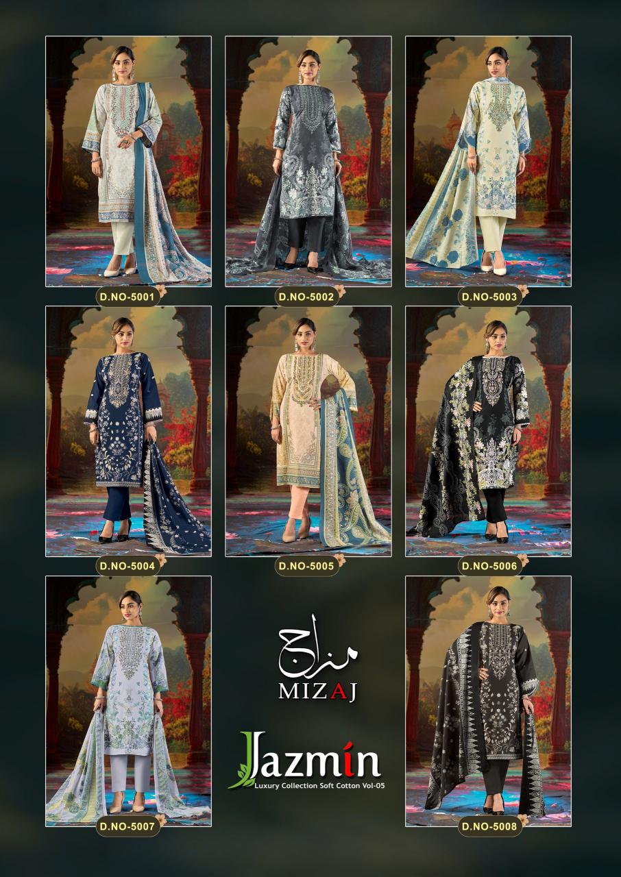 Mizaj Jazmin Vol-5 – Karachi Dress Material - Wholesale Catalog