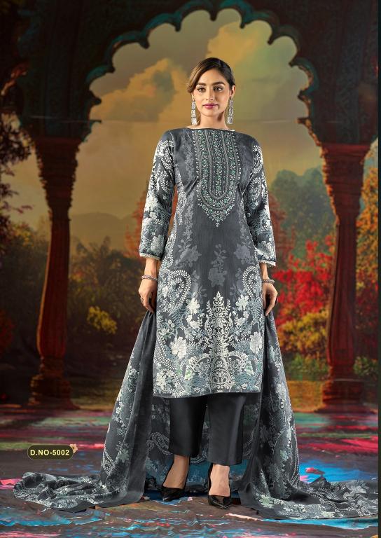 Mizaj Jazmin Vol- 5 – Karachi Readymade Kurti Pant With Dupatta - Wholesale Catalog